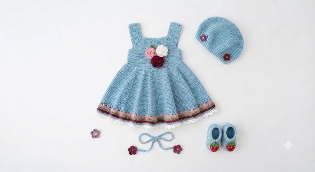 levender bloom dress or baby knit set - 4