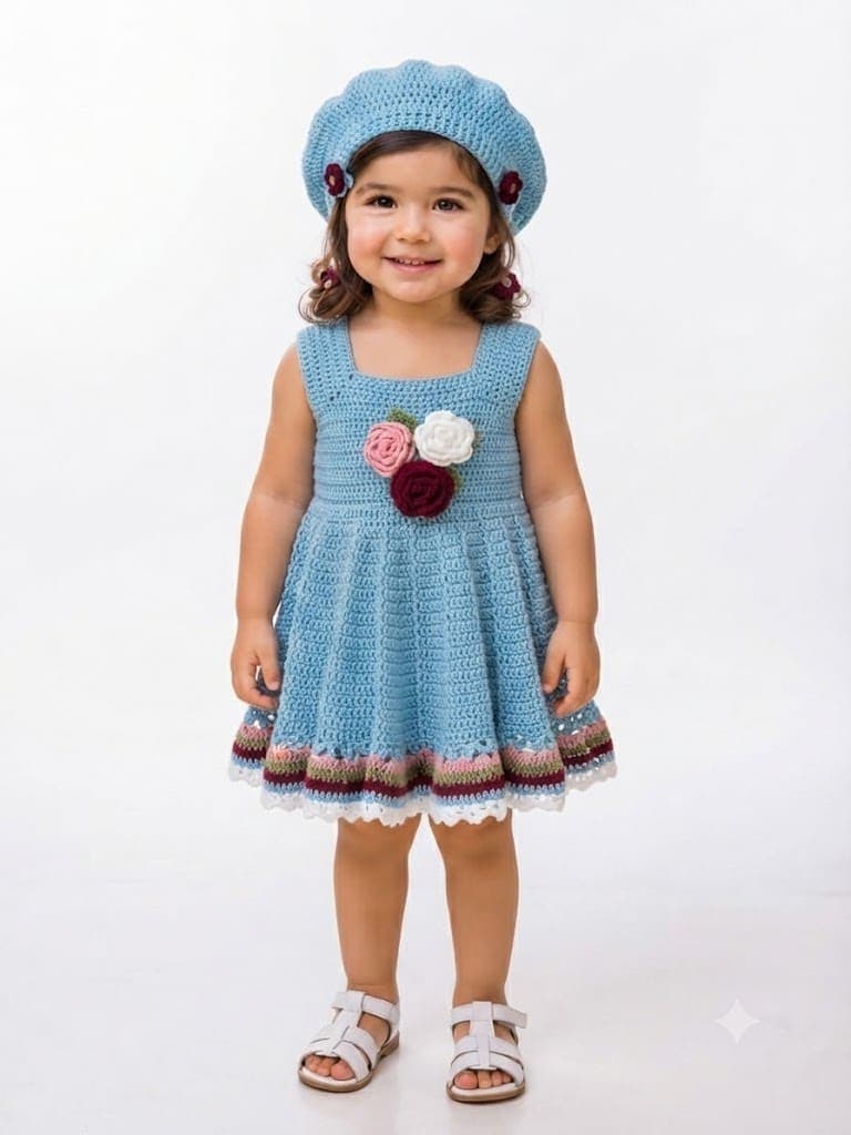 levender bloom dress or baby knit set - 5